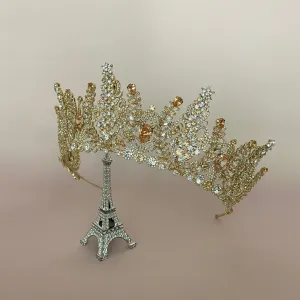 AURORA Gold with Gold Crystals Swarovski Bridal Crown