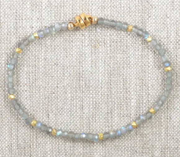 AVF Gold Labradorite & Gold Beaded Bracelet