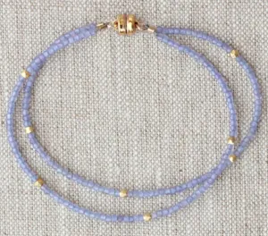 AVF Gold Tanzanite Beaded Double Strand Bracelet