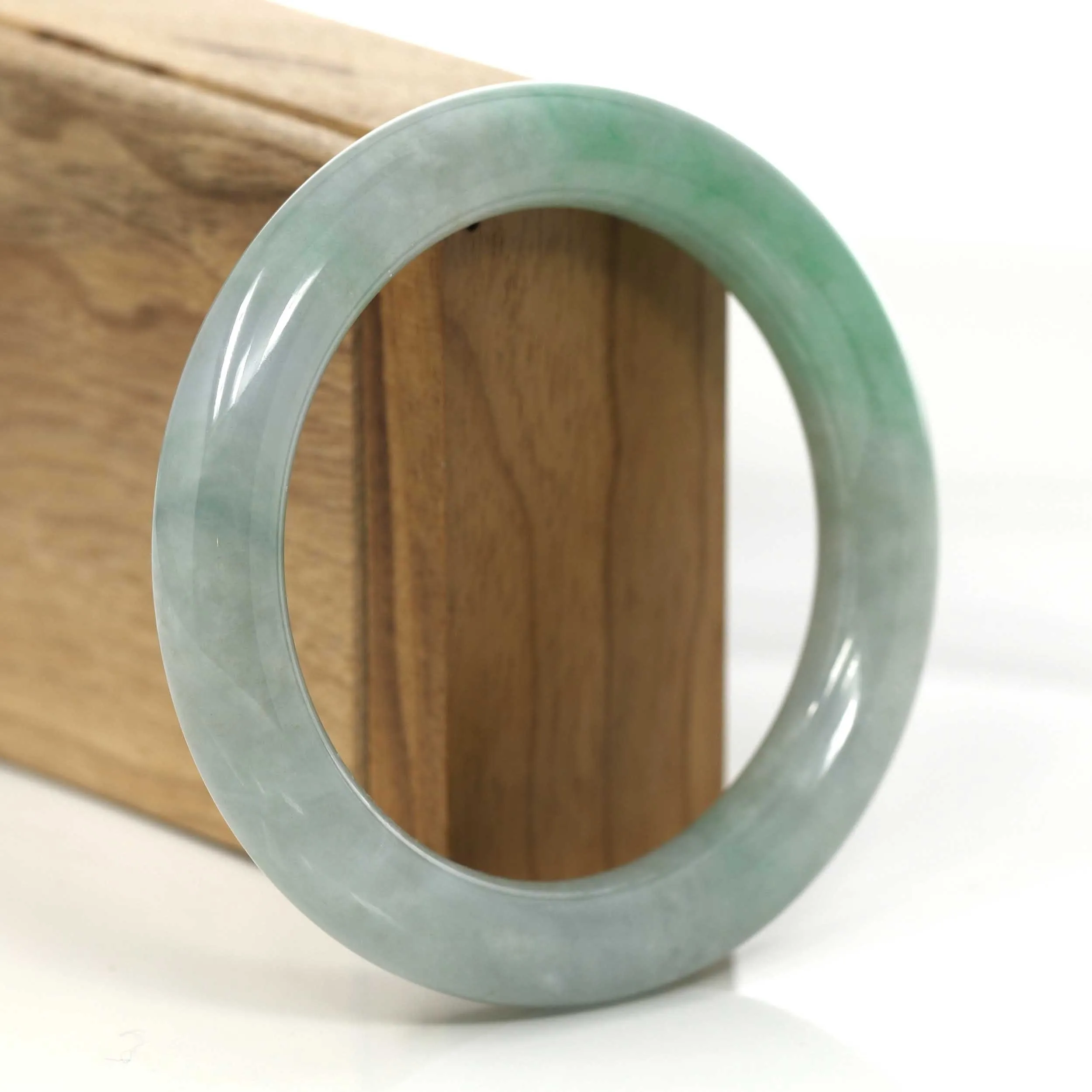 Baikalla's Classic Real Jadeite Jade Bangle Bracelet (57.17 mm) #919