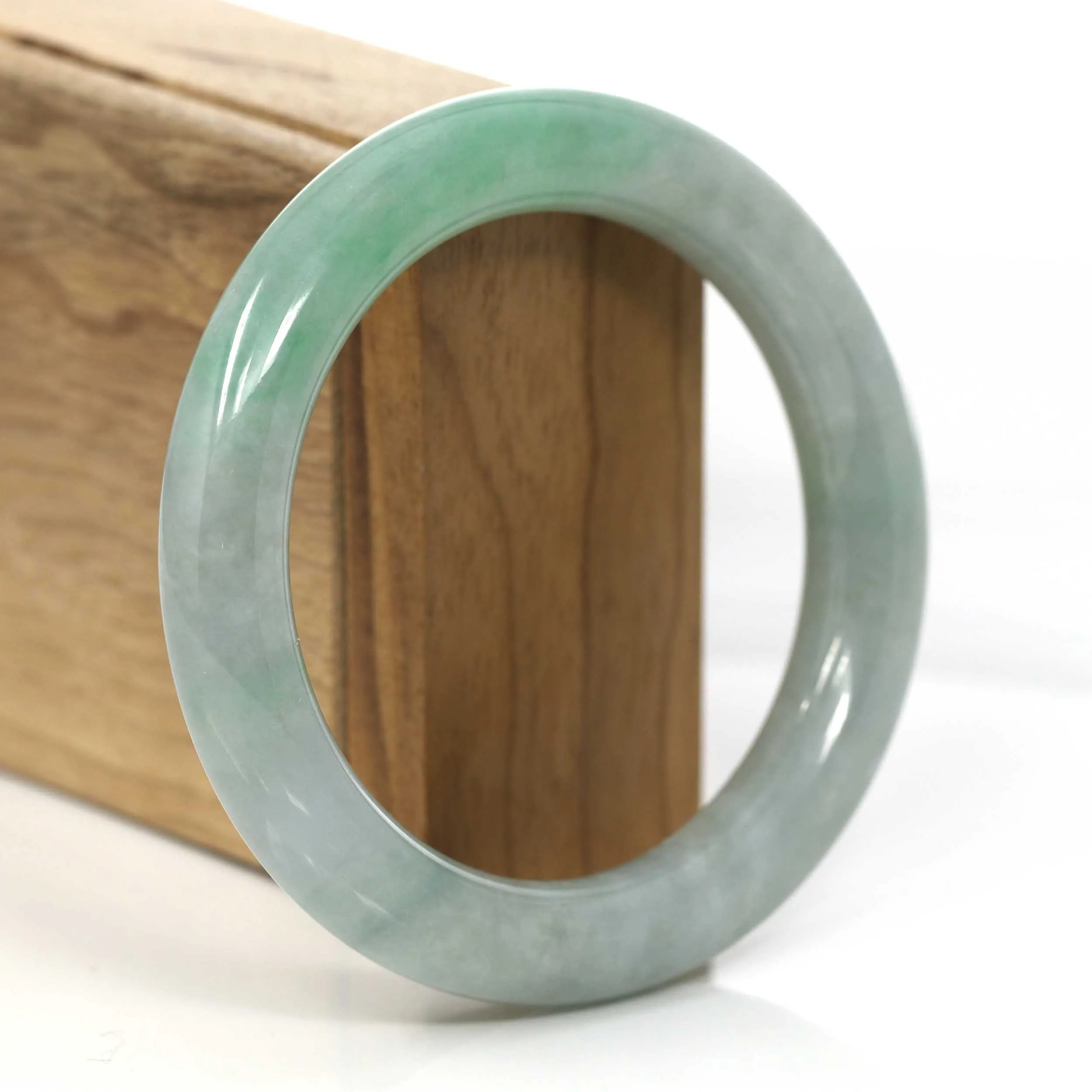 Baikalla's Classic Real Jadeite Jade Bangle Bracelet (57.17 mm) #919