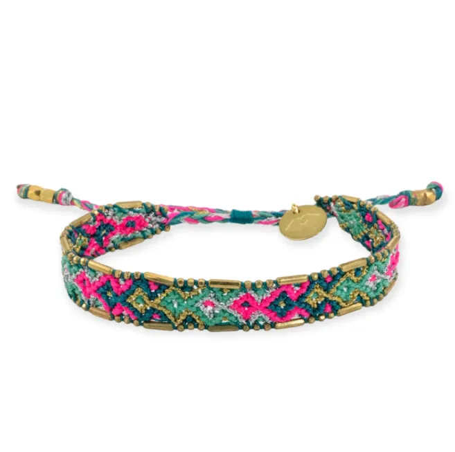 Bali Metallic Friendship Bracelet - Aqua Starfish