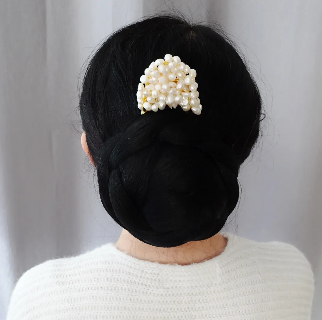 Baroque Pearl Poeny Double-pronged Hairpin