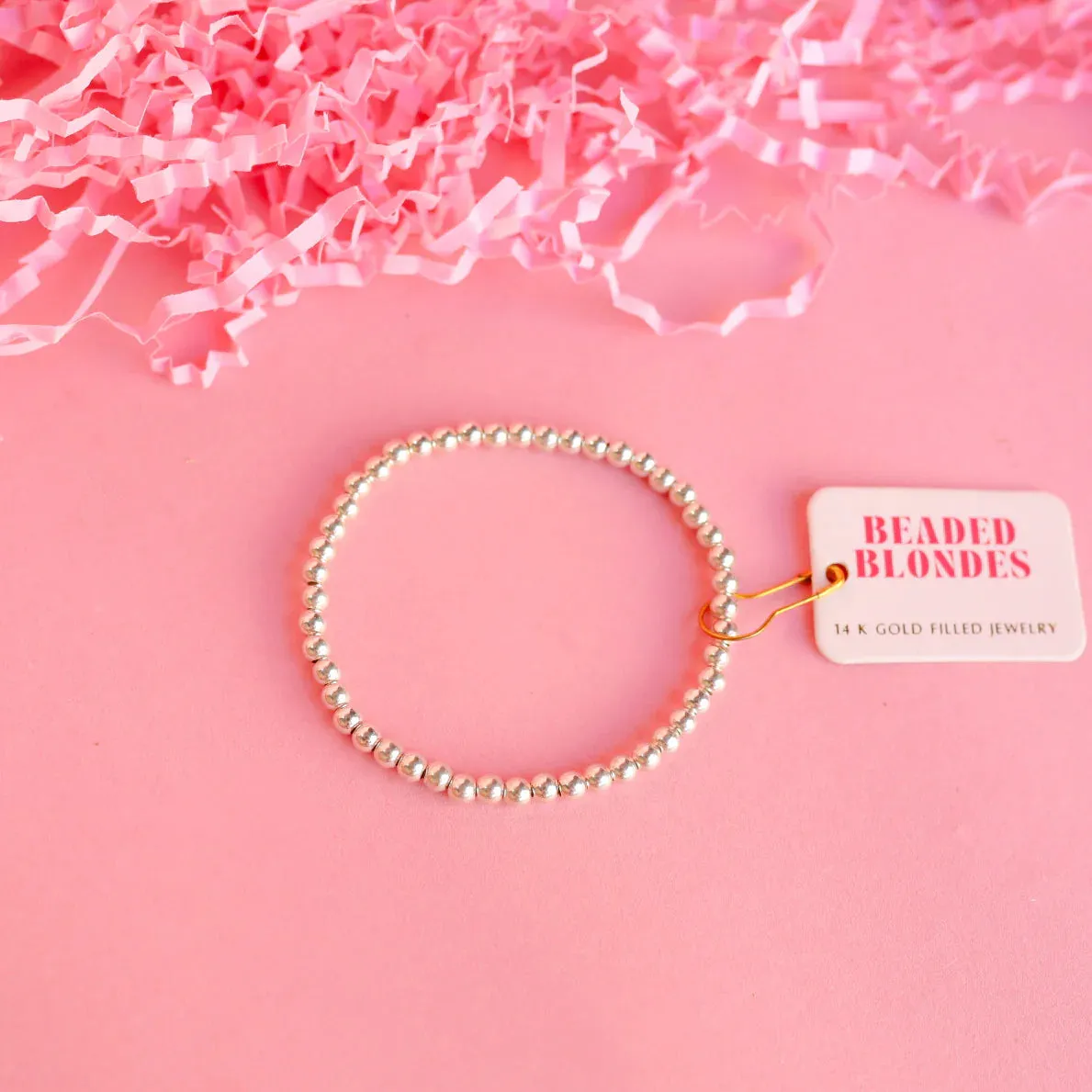 Beaded Blondes | 4MM Silver Beaded Bracelet