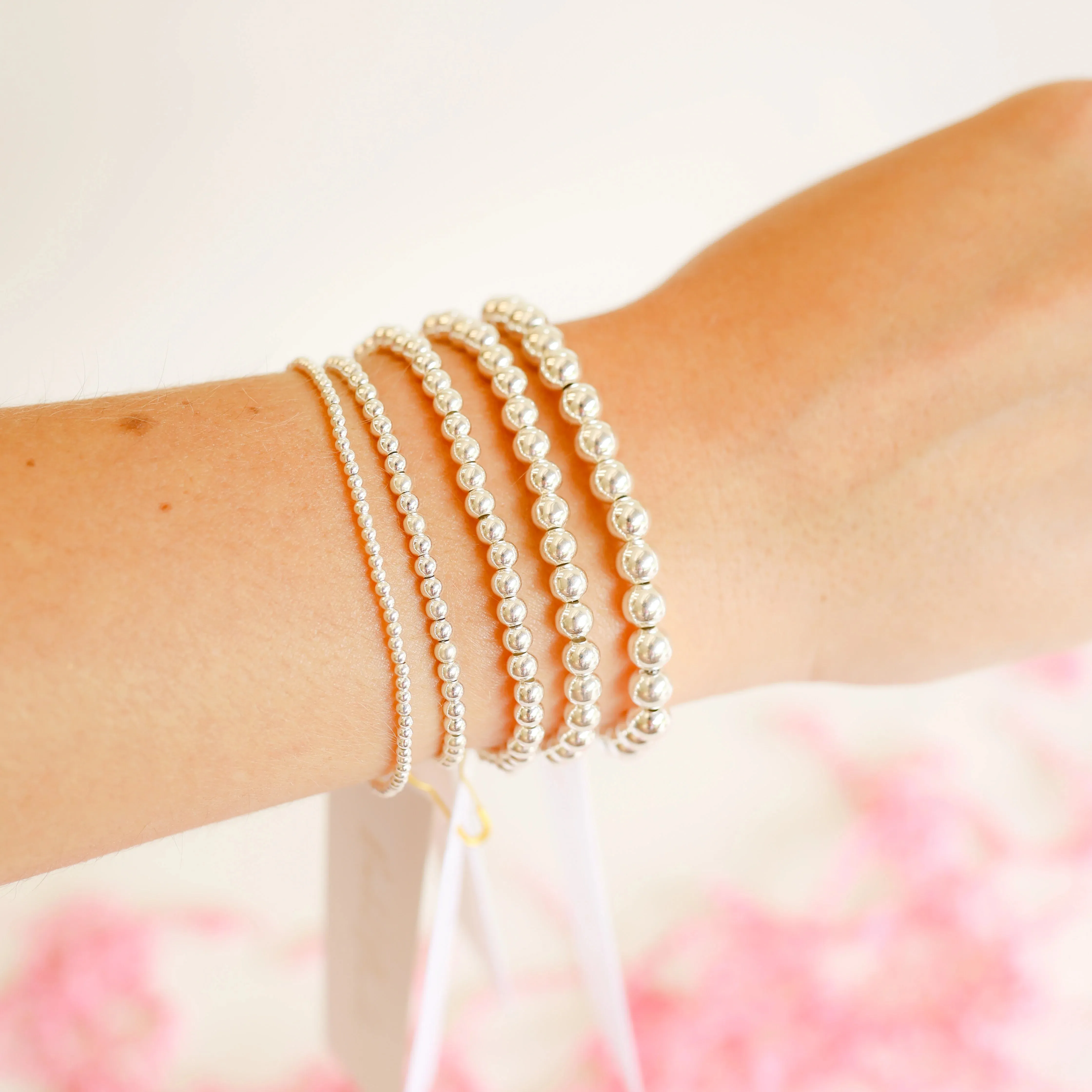 Beaded Blondes | 4MM Silver Beaded Bracelet