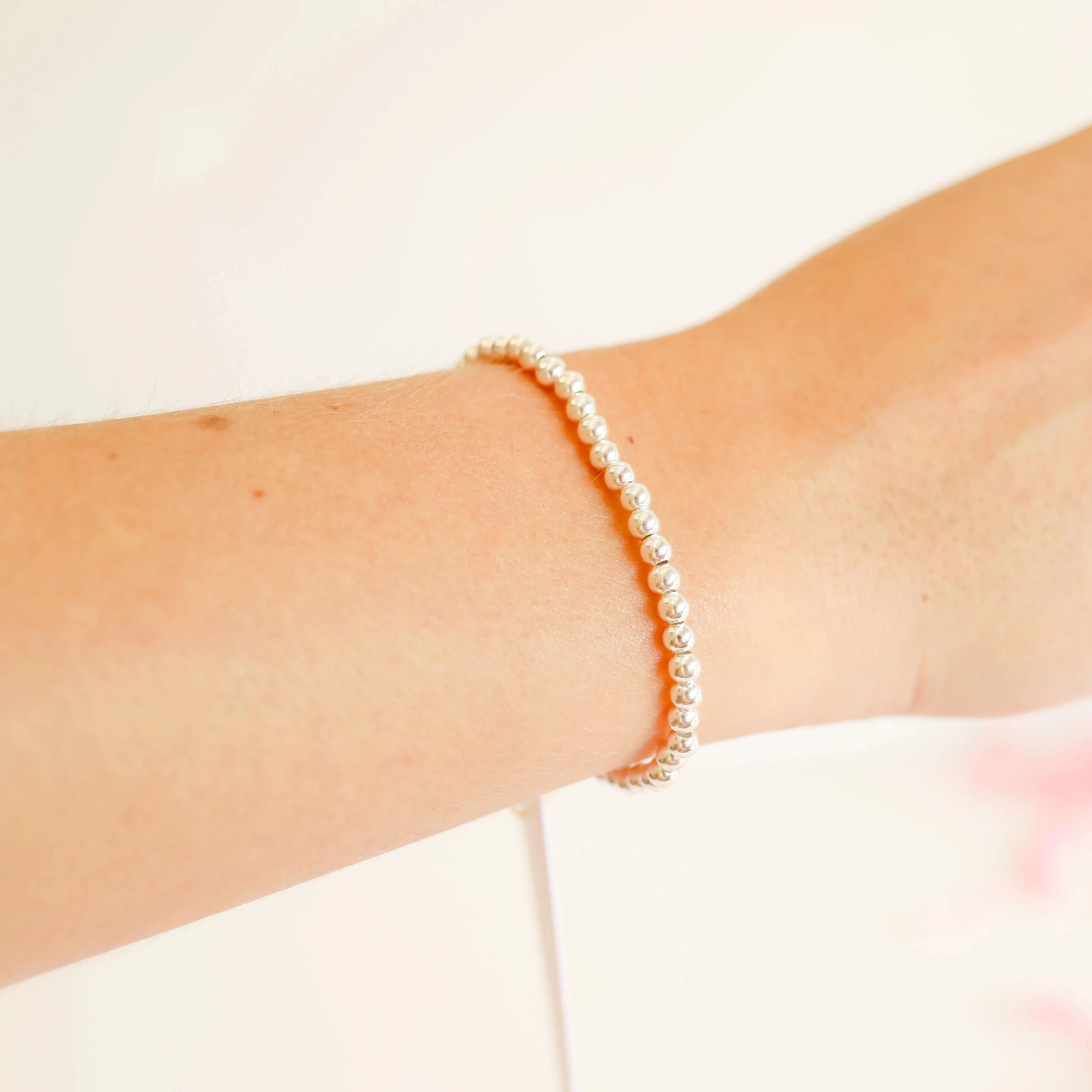 Beaded Blondes | 4MM Silver Beaded Bracelet