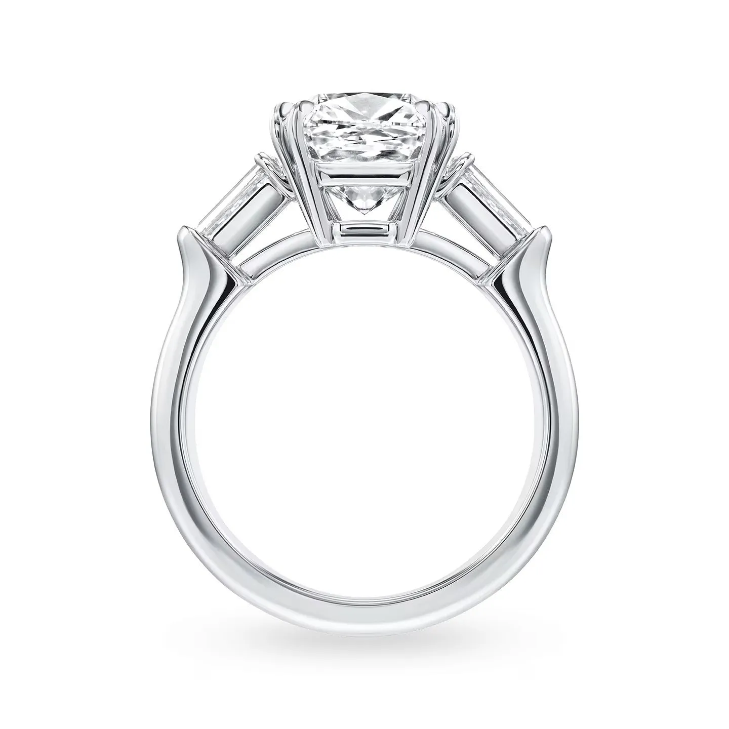 Beauvince Cushion Cut 3 Stone Engagement Ring (3.02 ct HVS1 GIA Diamond)