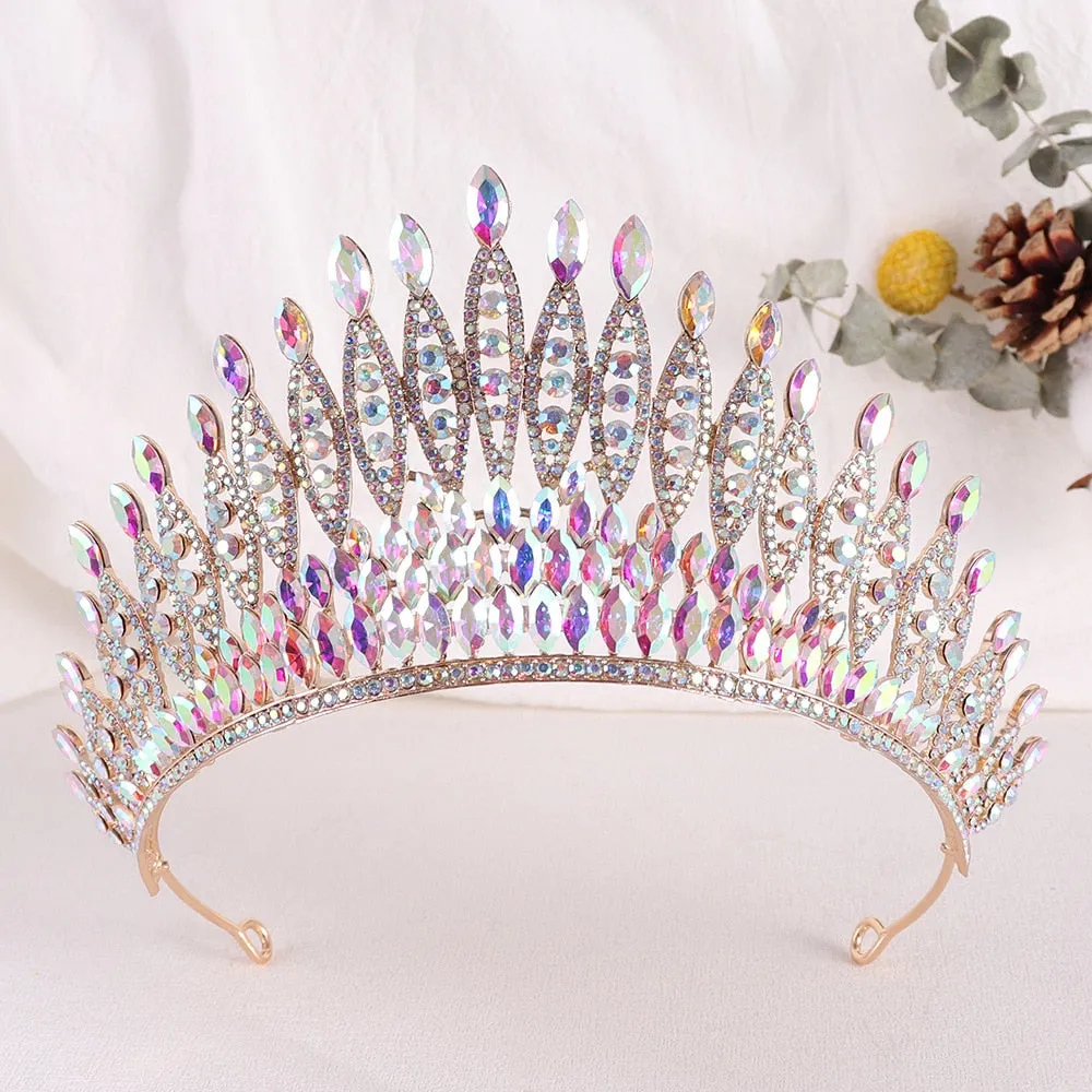 Big Crystal Bridal Tiaras Crown Headband Wedding Hair Jewelry Accessories