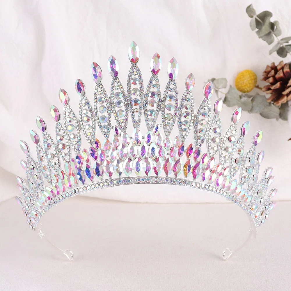 Big Crystal Bridal Tiaras Crown Headband Wedding Hair Jewelry Accessories