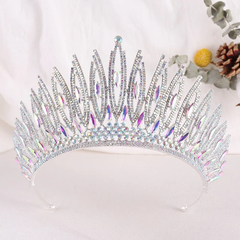 Big Crystal Bridal Tiaras Crown Headband Wedding Hair Jewelry Accessories