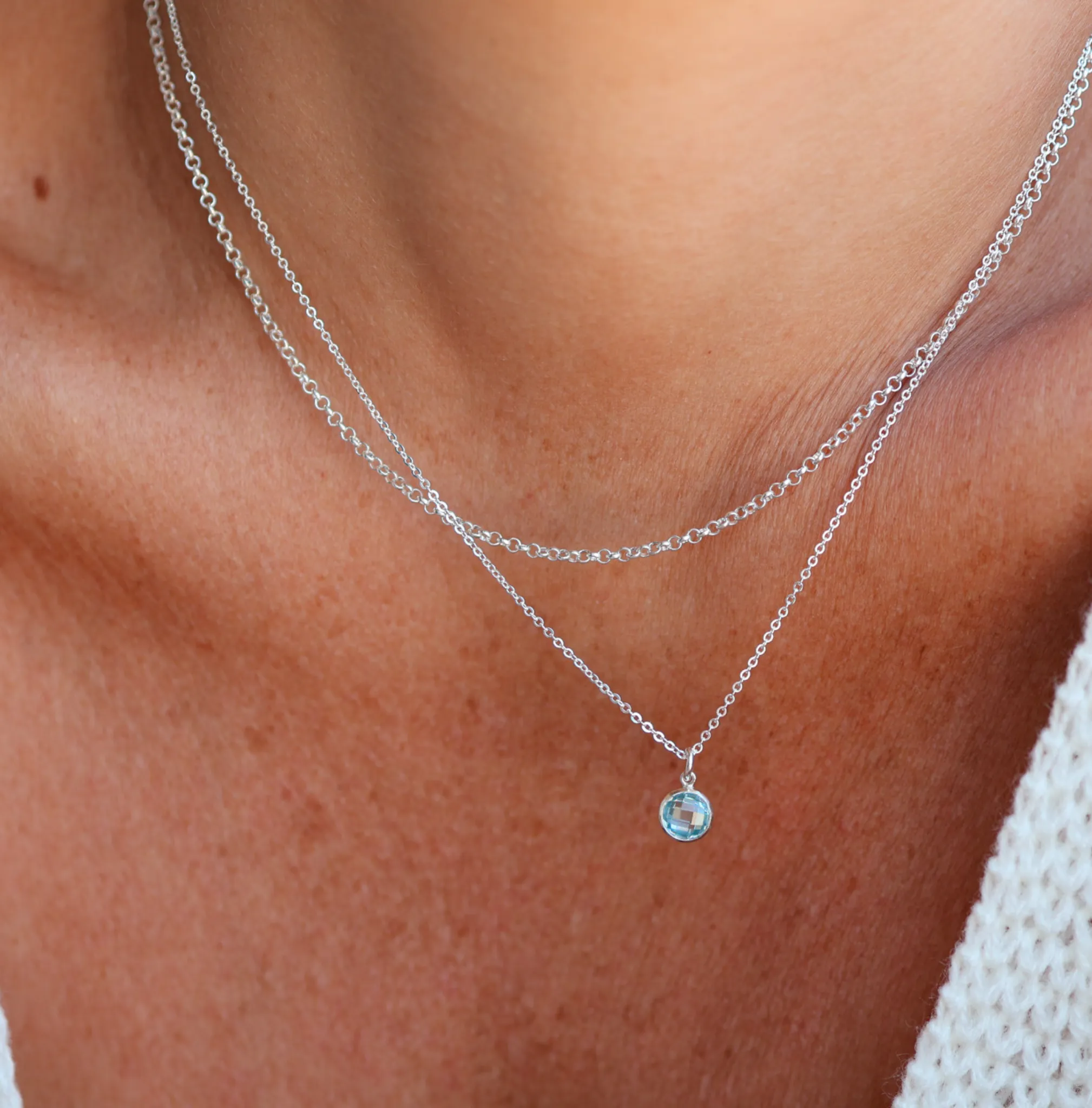 Birthstone Drop Necklace • March