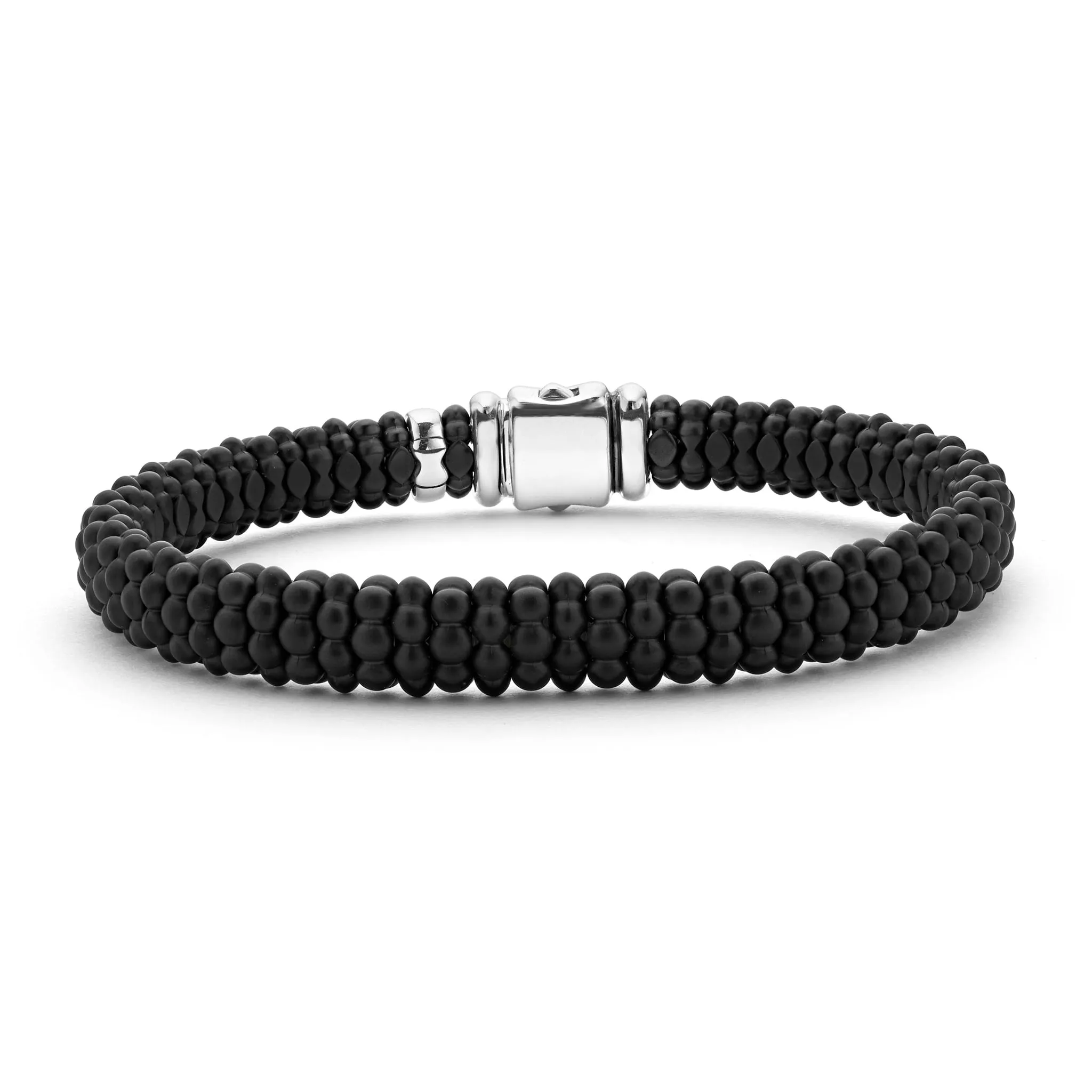 Black Caviar Matte Ceramic Beaded Bracelet | 9mm