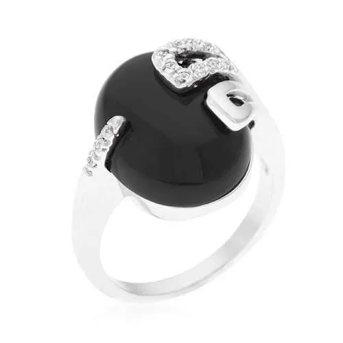 Black Onyx Egg Ring