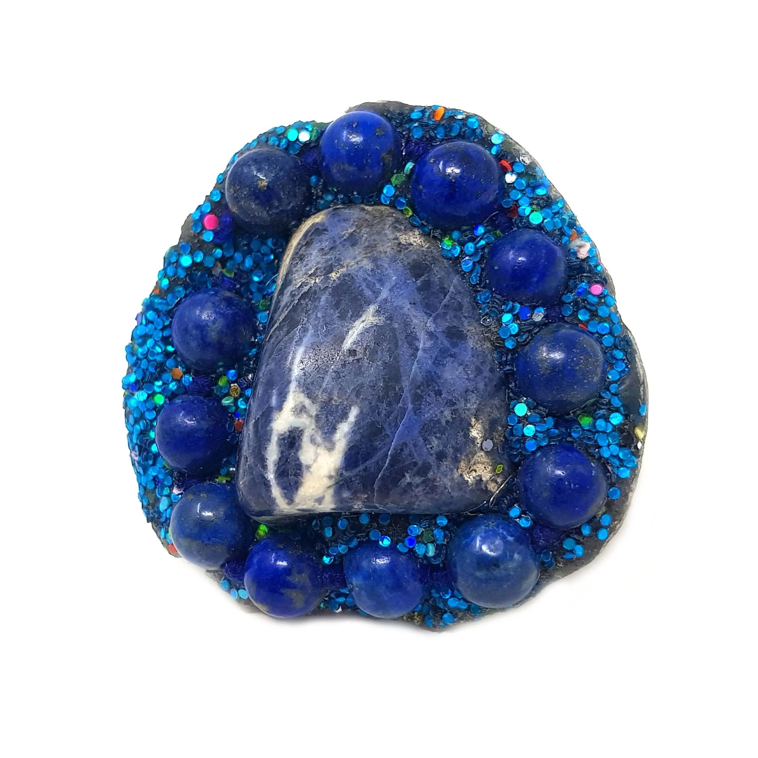 BLUE MARBLED STONE RING