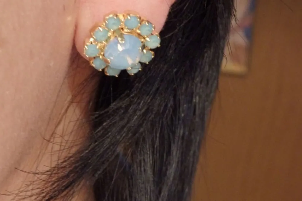 Blue Teal  post earrings