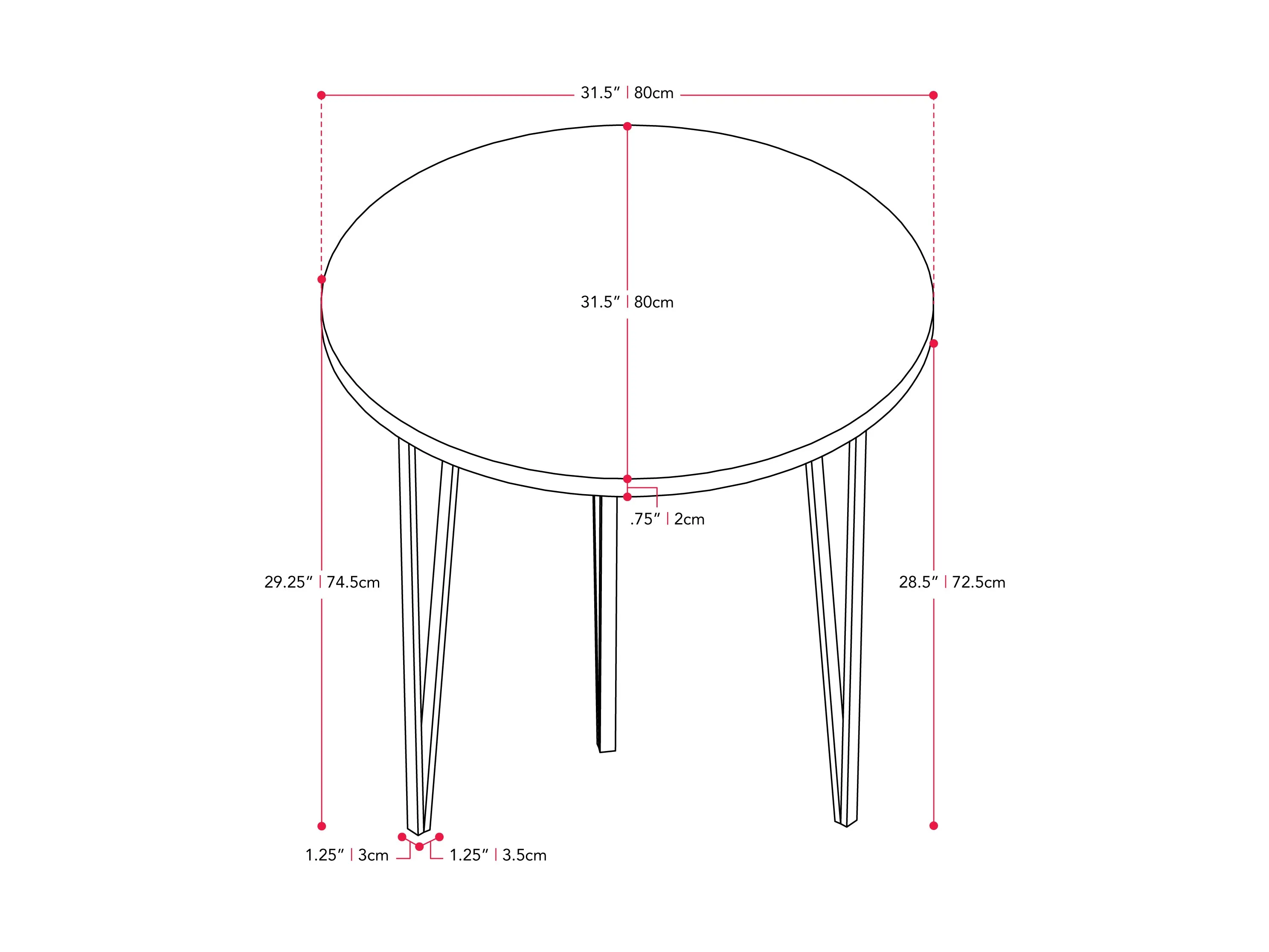 Brown Small Round Dining Table