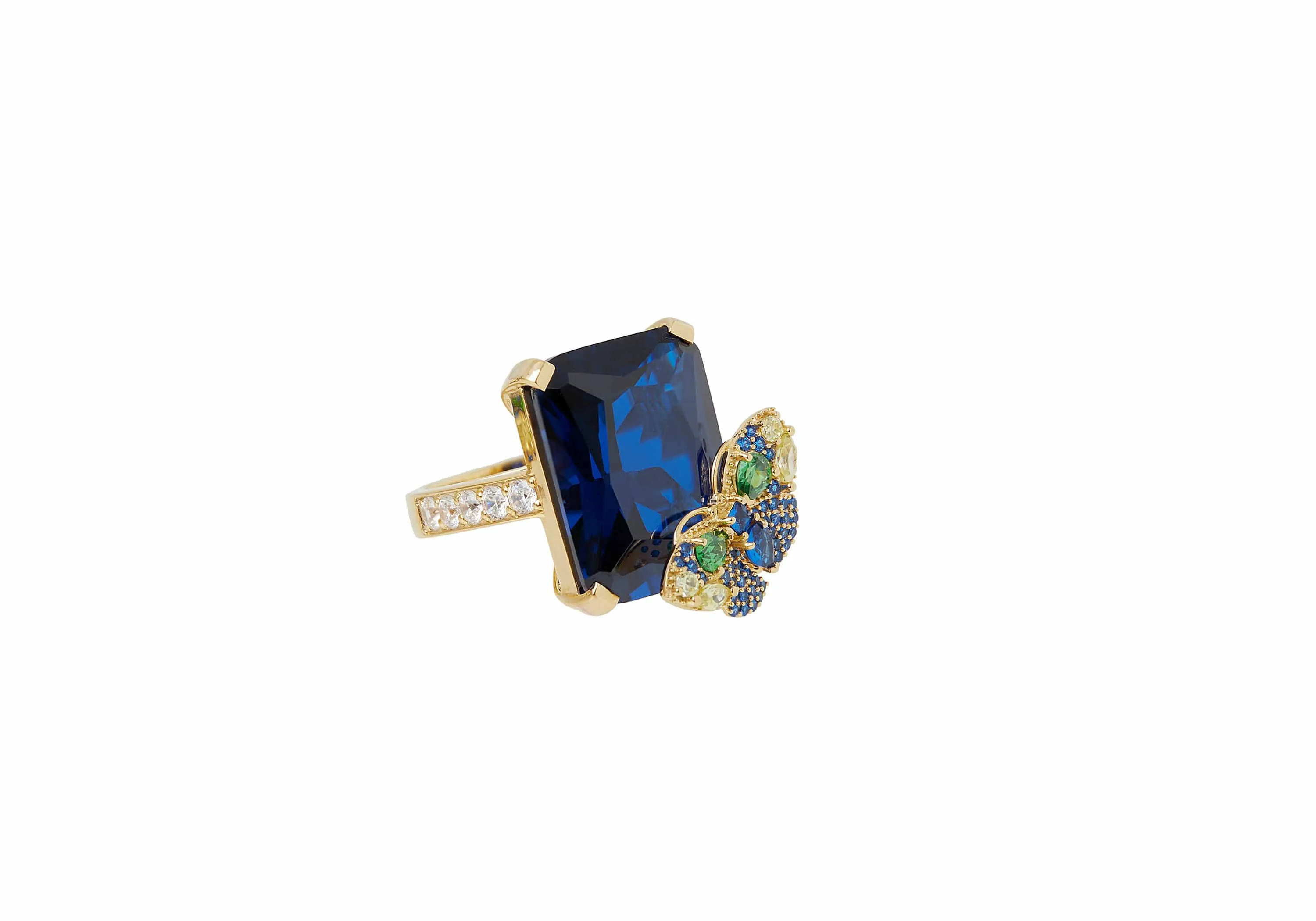 Butterfly Cocktail Ring Blue