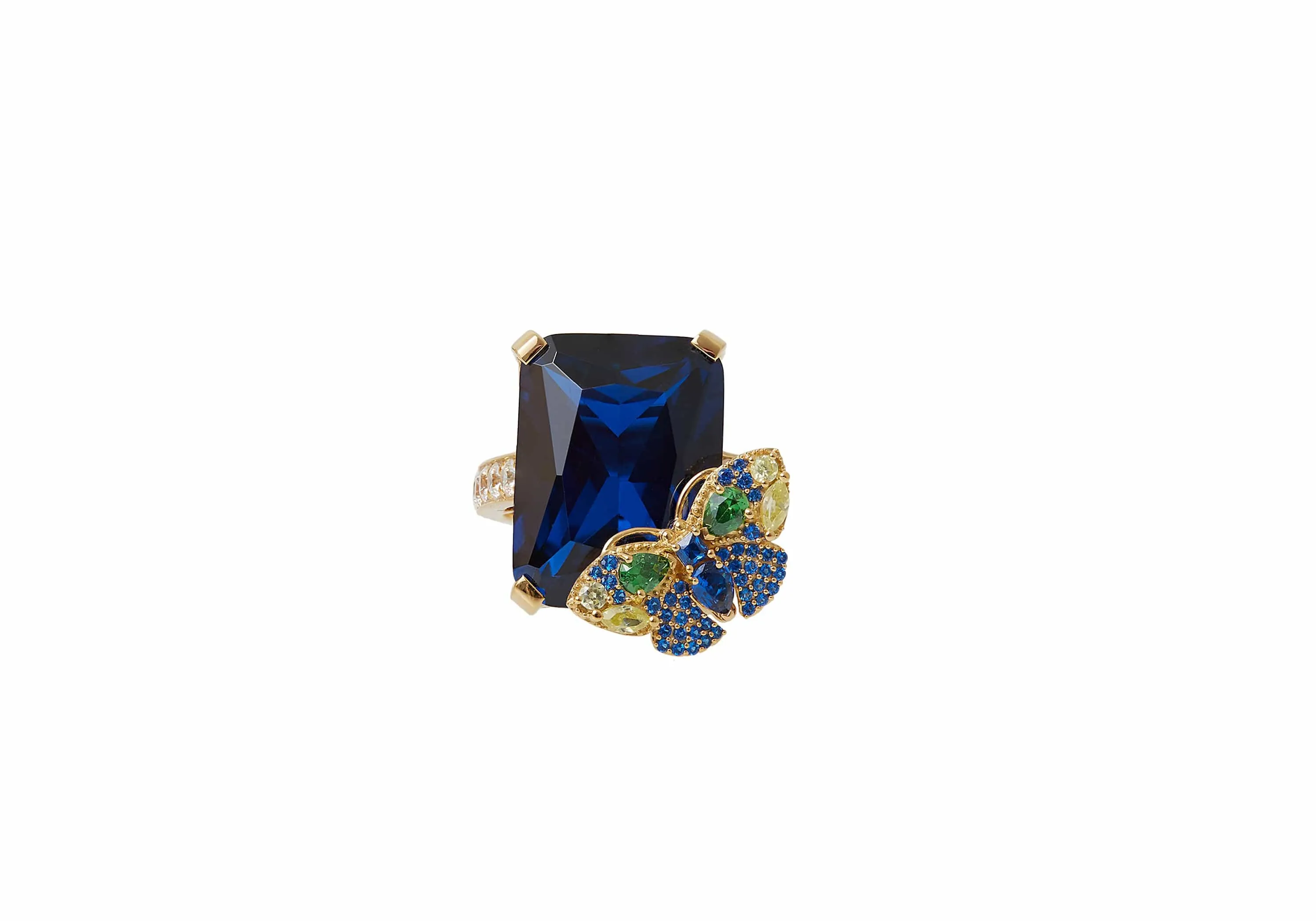 Butterfly Cocktail Ring Blue