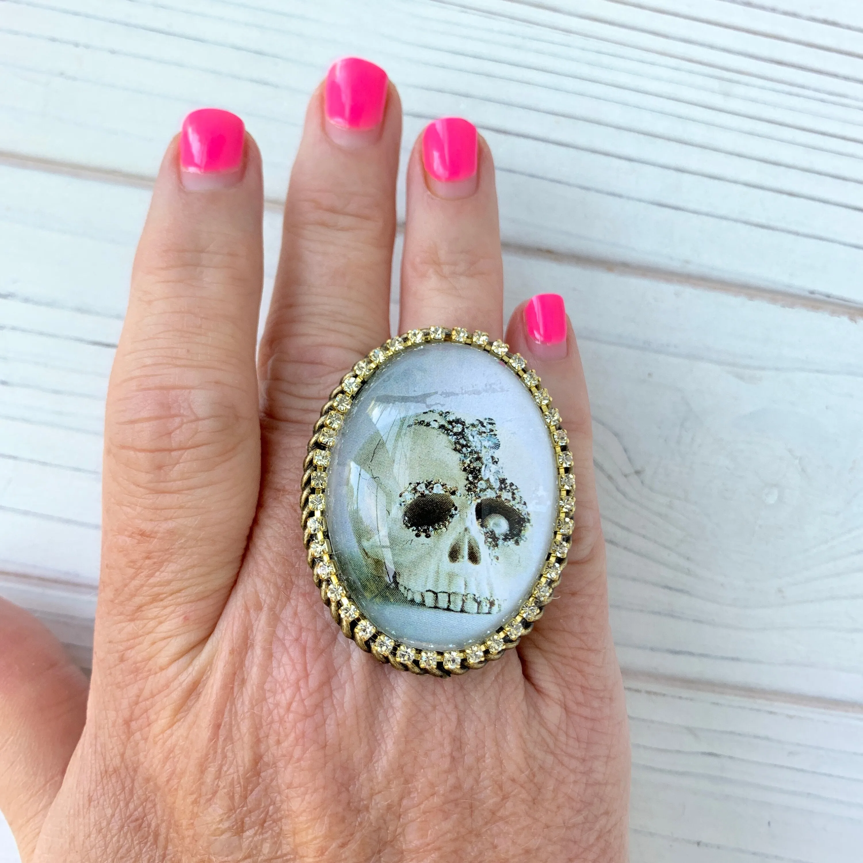 Calavera Skull Statement Ring