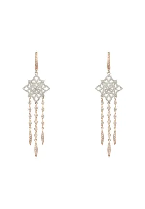 Celtic Knot Diamond Dream Catcher Earrings Rosegold