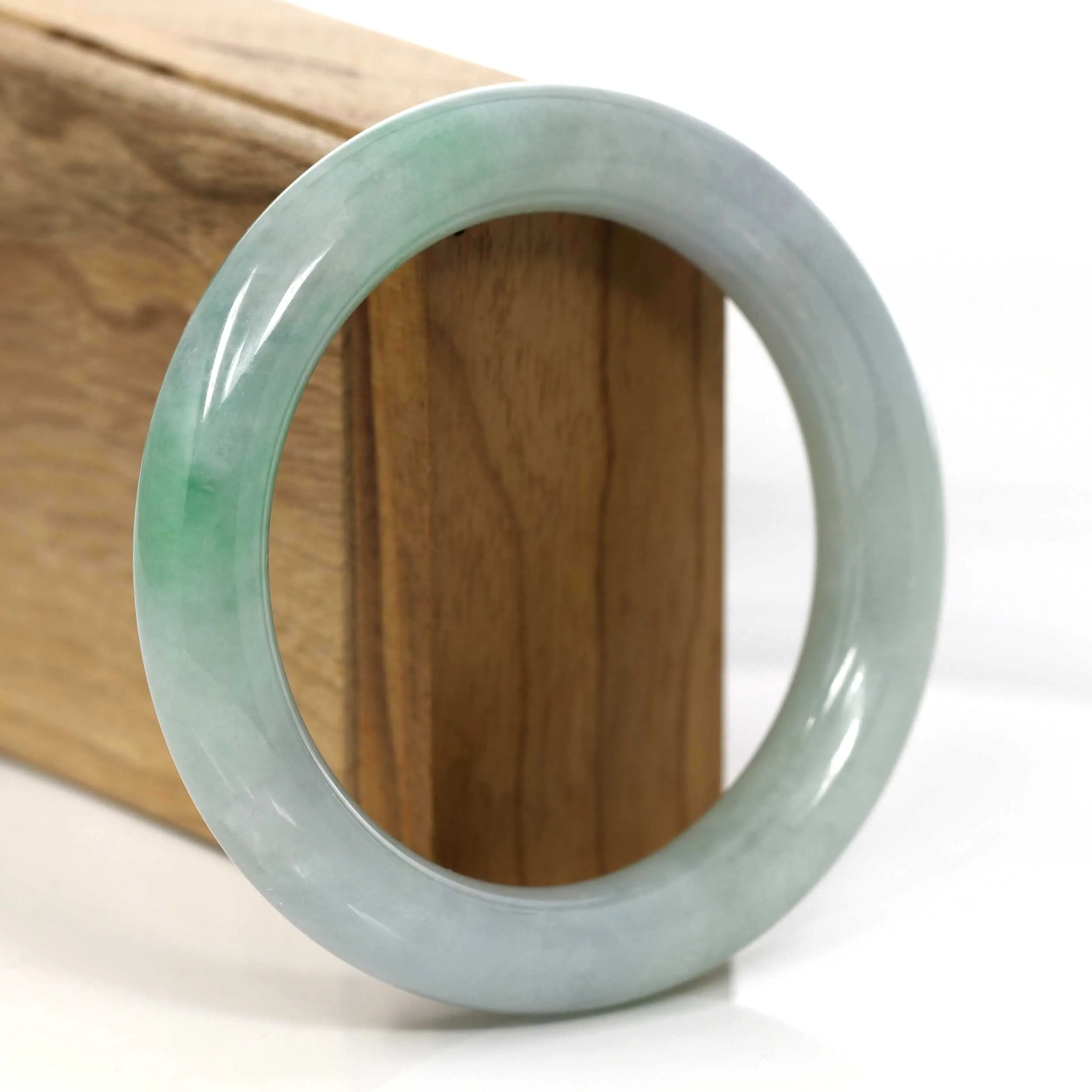 Classic Real Blue Green Jadeite Jade Bangle Bracelet (57.02 mm) #652