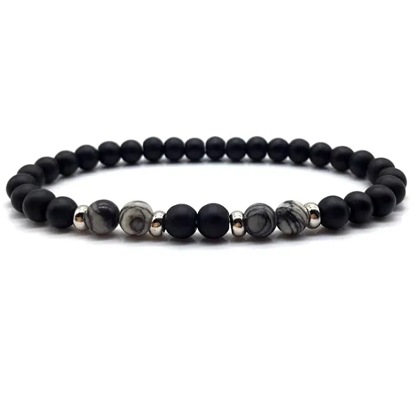 Classy Men Sleek Beaded Bracelet