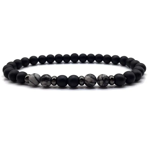 Classy Men Sleek Beaded Bracelet