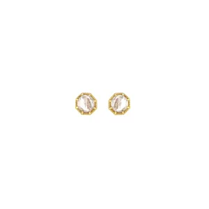 Crown Bezel Diamond Earrings