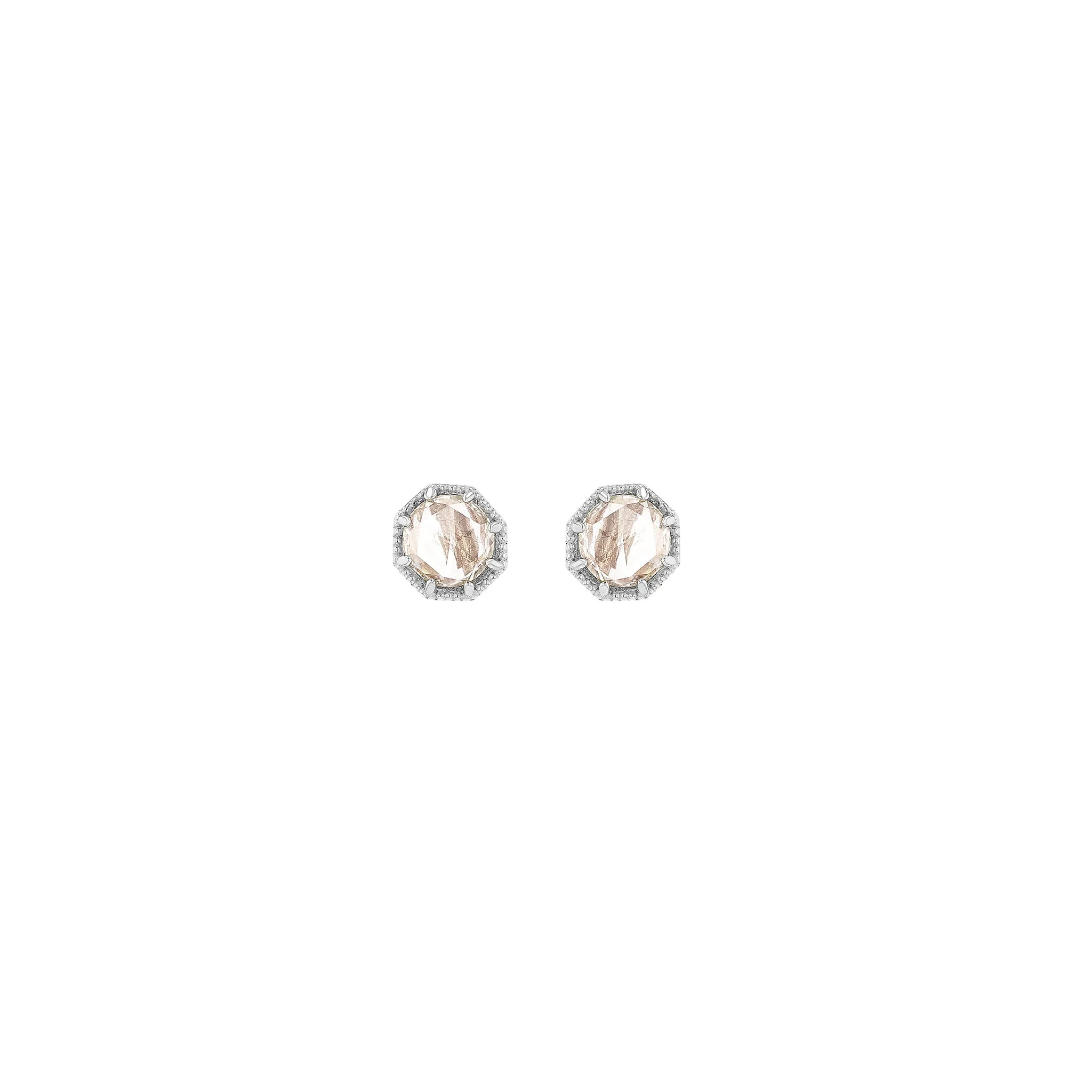 Crown Bezel Diamond Earrings