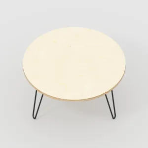 Custom Plywood Round Coffee Table with Hairpin Legs