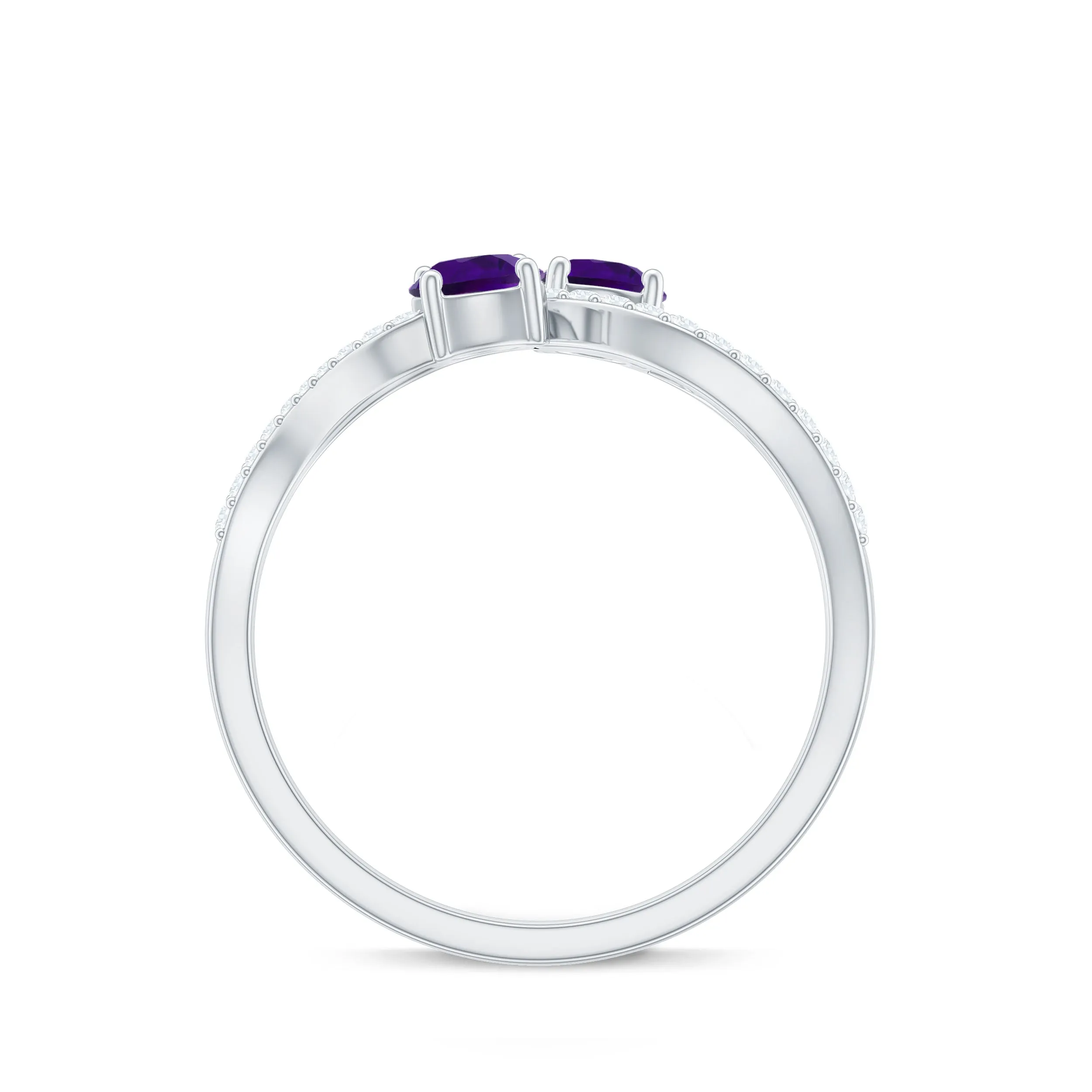 Designer Amethyst and Diamond Infinity Cocktail Ring