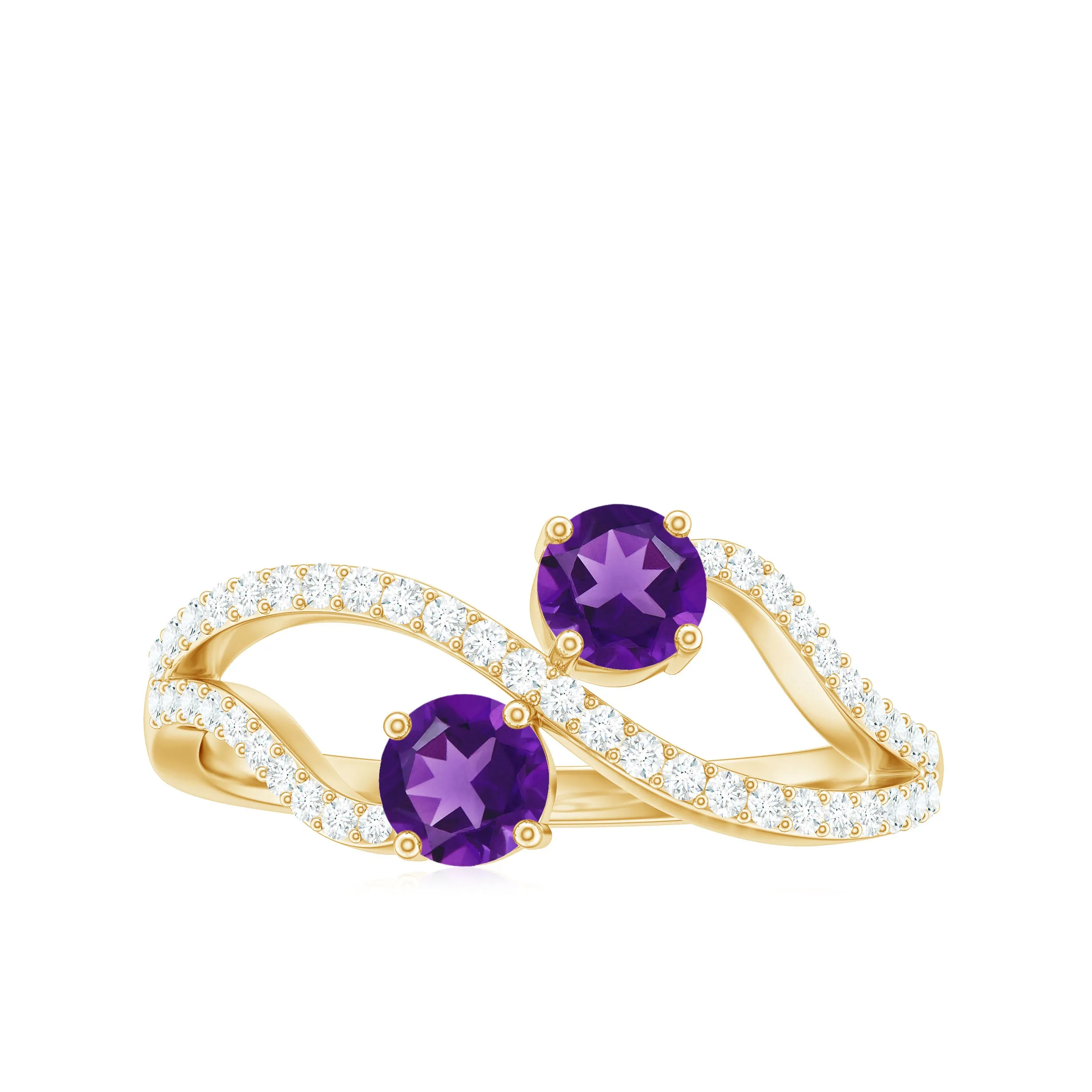 Designer Amethyst and Diamond Infinity Cocktail Ring