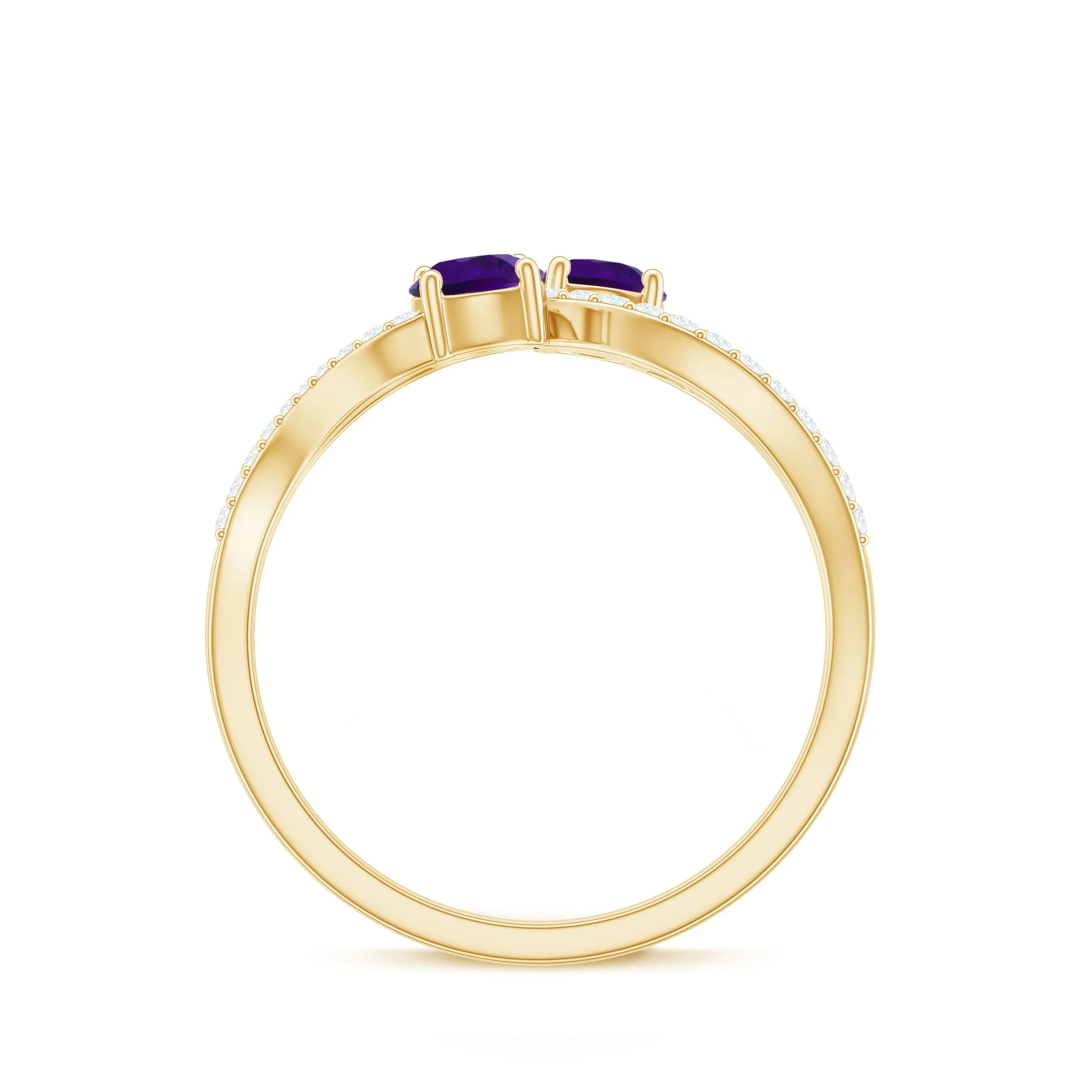 Designer Amethyst and Diamond Infinity Cocktail Ring