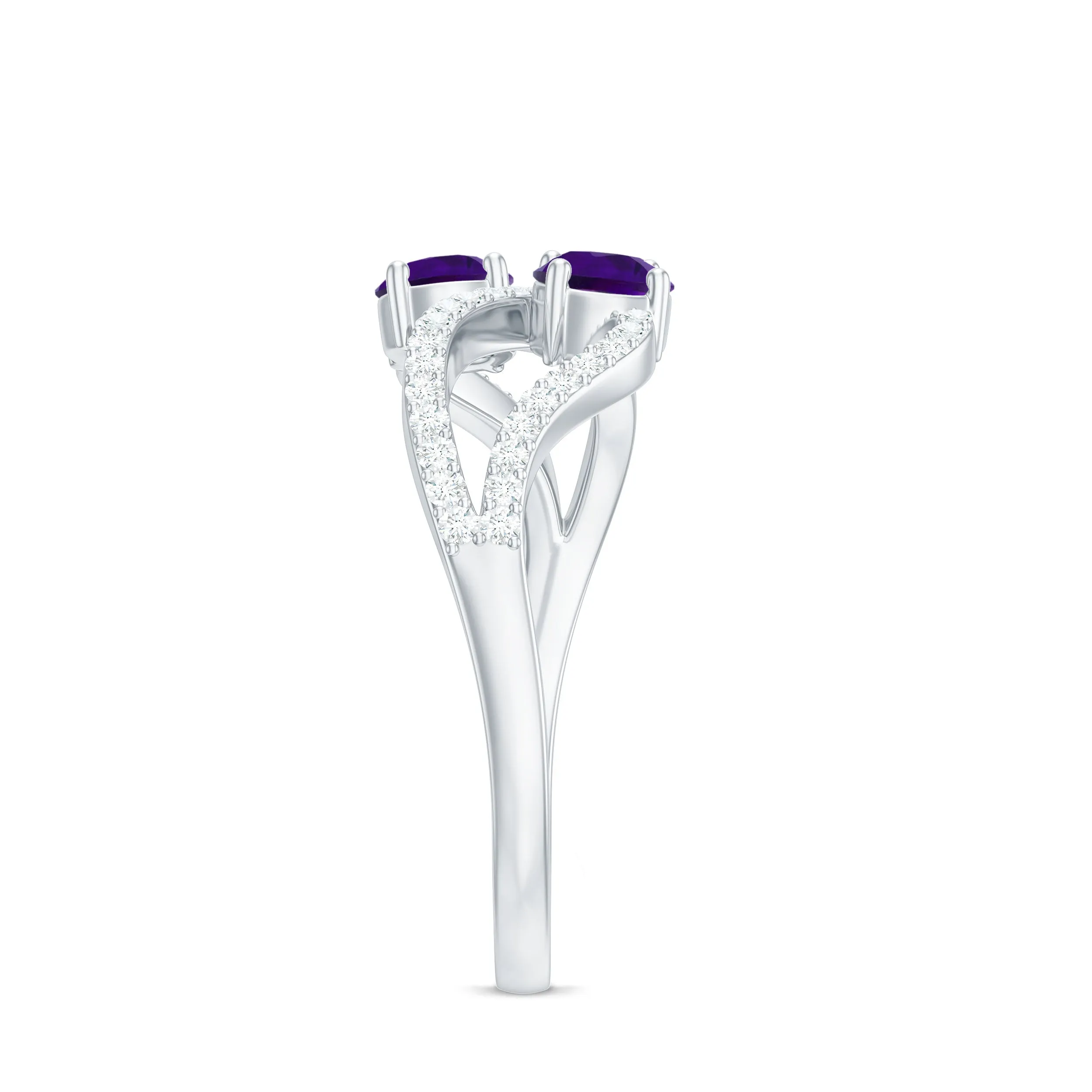 Designer Amethyst and Diamond Infinity Cocktail Ring