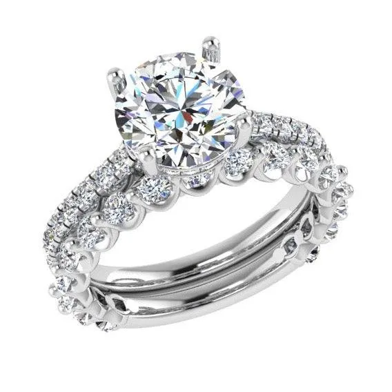 Diamond Engagement Ring and Semi Eternity Set