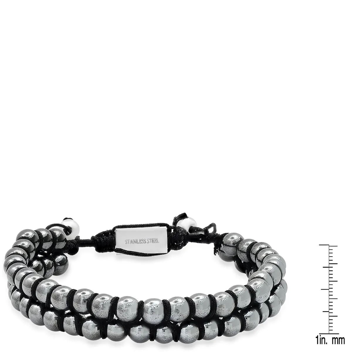 Double Layered Hematite Beaded Bracelet