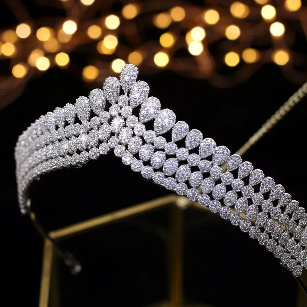 Elegant Cubic Zirconia Crown Tiaras