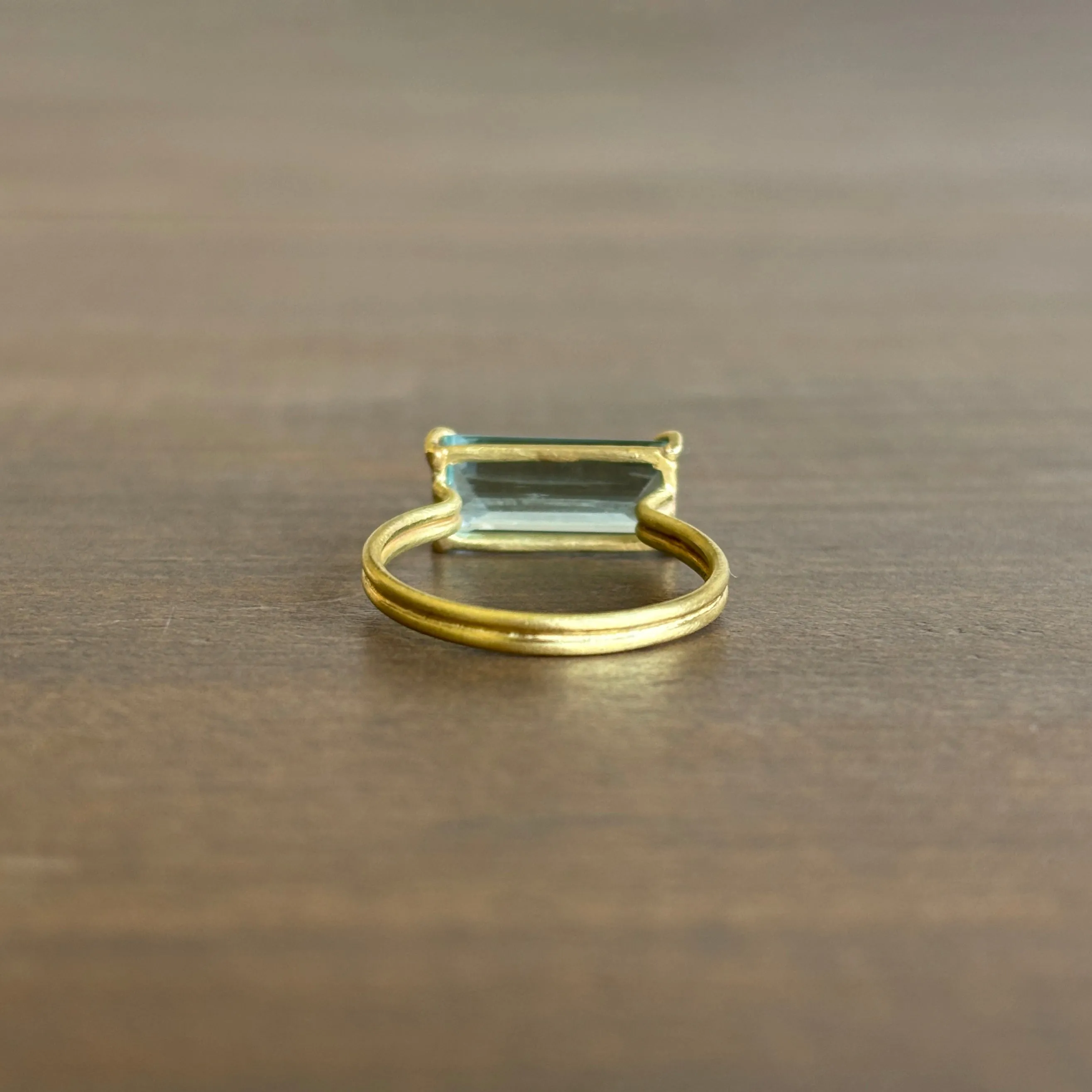 Emerald Cut Aquamarine Ring