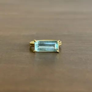 Emerald Cut Aquamarine Ring