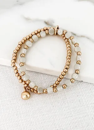 Envy Doubled Gold Beaded Bracelet