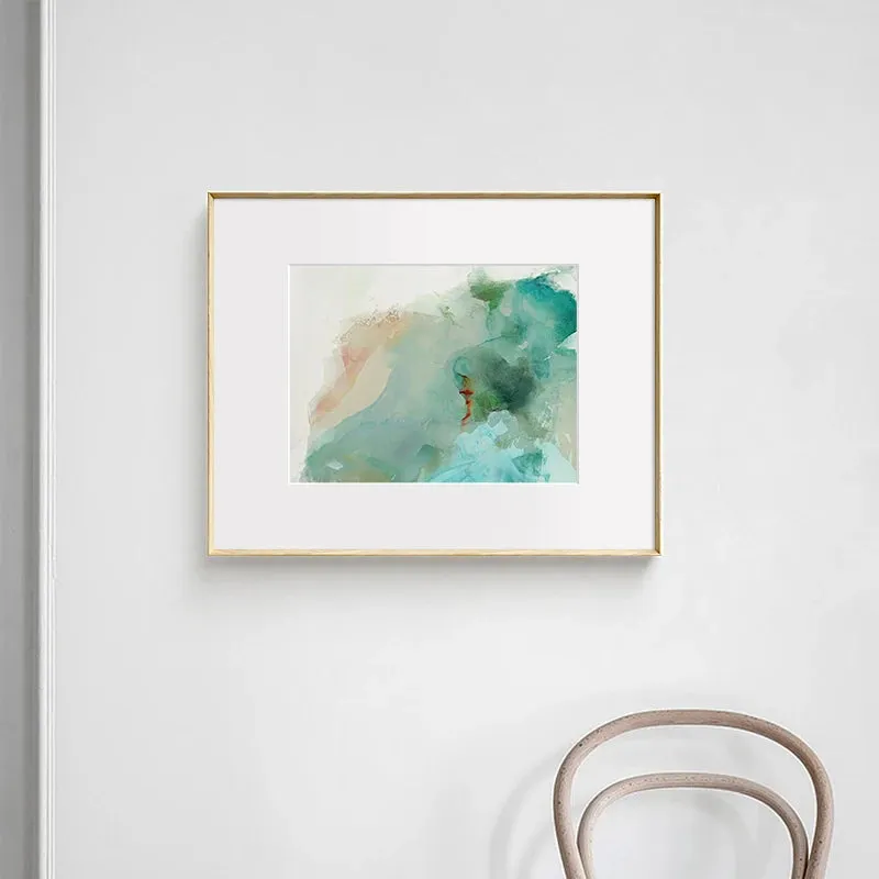 Ethereal Whispers Teal Emerald Aquamarine Abstract Wall Art Fine Art Canvas Prints Nordic Pictures For Modern Apartment Living Room Decor