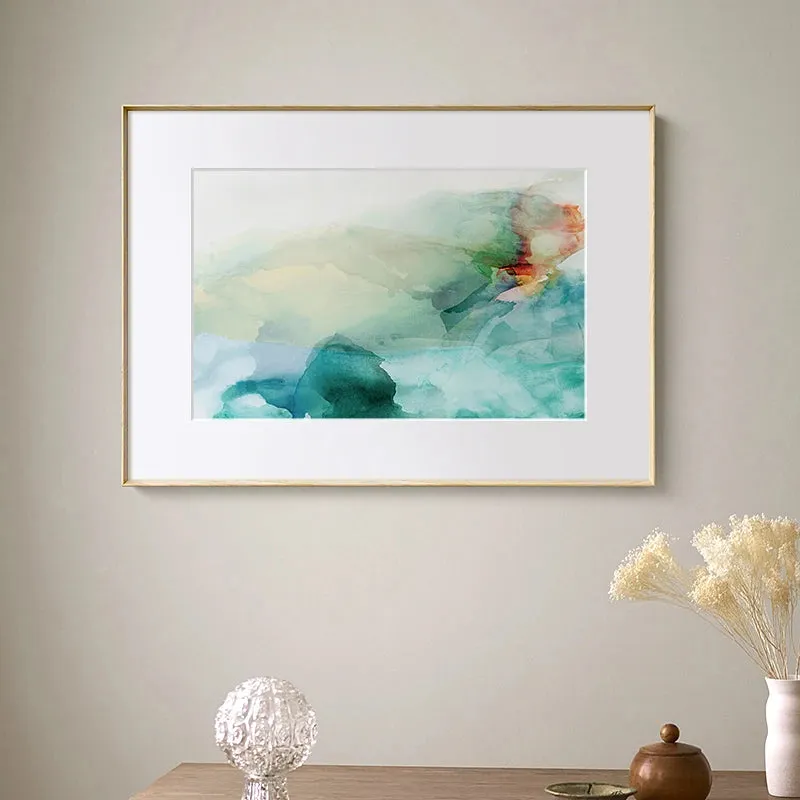 Ethereal Whispers Teal Emerald Aquamarine Abstract Wall Art Fine Art Canvas Prints Nordic Pictures For Modern Apartment Living Room Decor