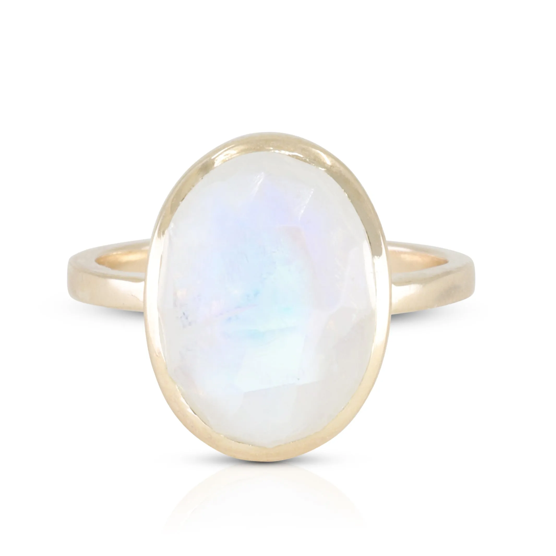 Faceted Oval Moonstone Ring