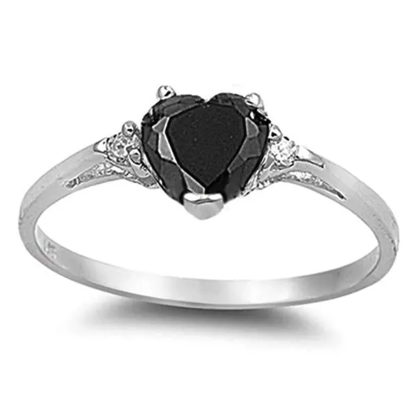 Fashion Jewelry Brilliant Heart Cut Zircon Solitaire Rings for Women in Silver Color