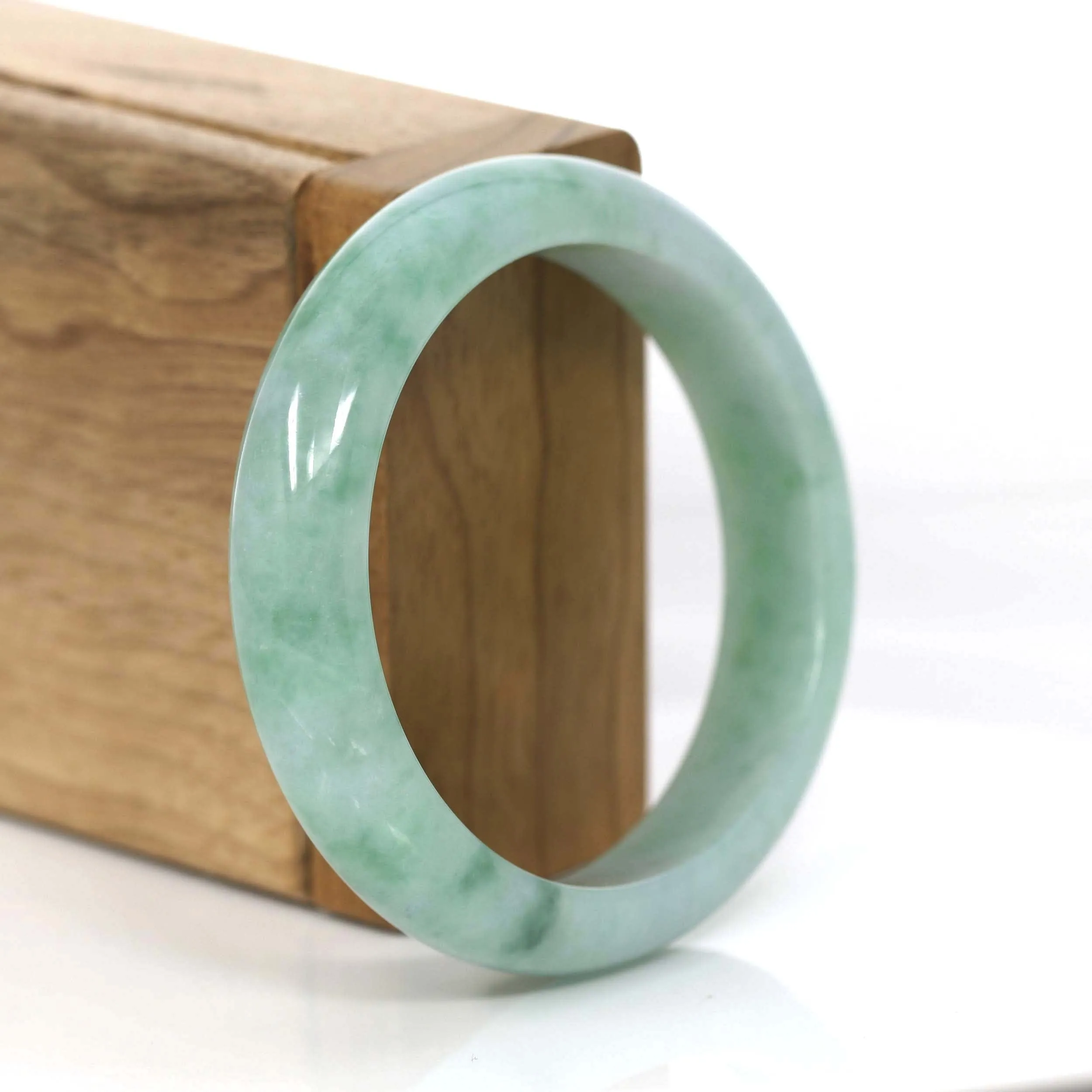 Genuine Burmese Green Jadeite Jade Bangle Bracelet (54.19 mm) #710