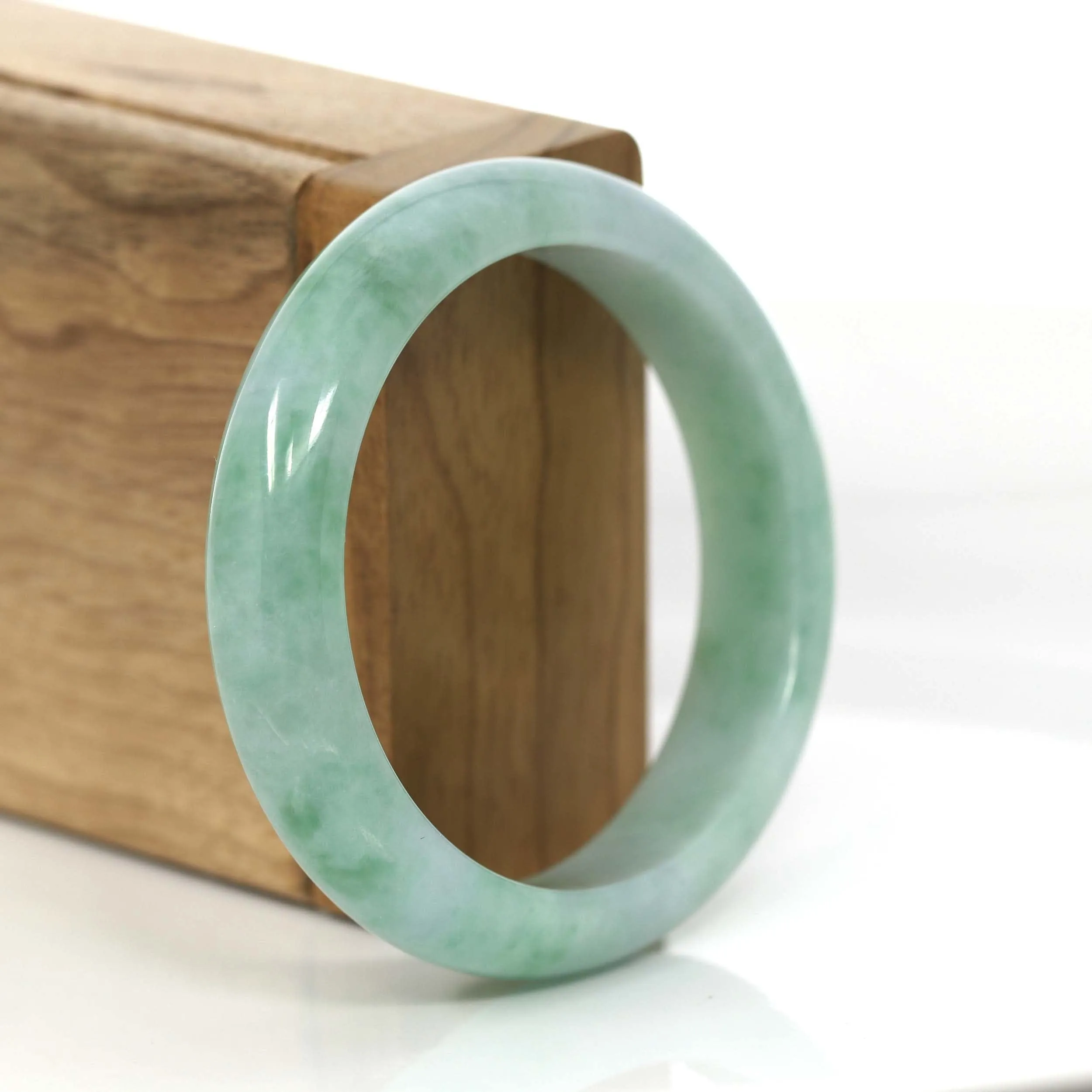 Genuine Burmese Green Jadeite Jade Bangle Bracelet (54.19 mm) #710