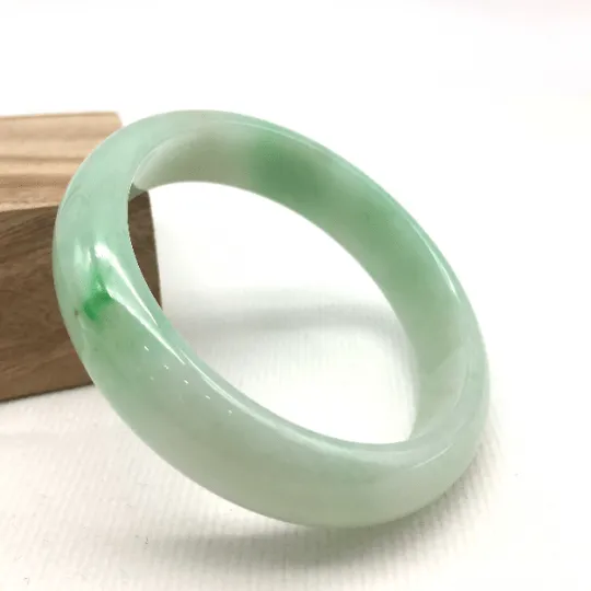 Genuine Burmese Green Jadeite Jade Bangle Bracelet (57.2mm)#SZS1004