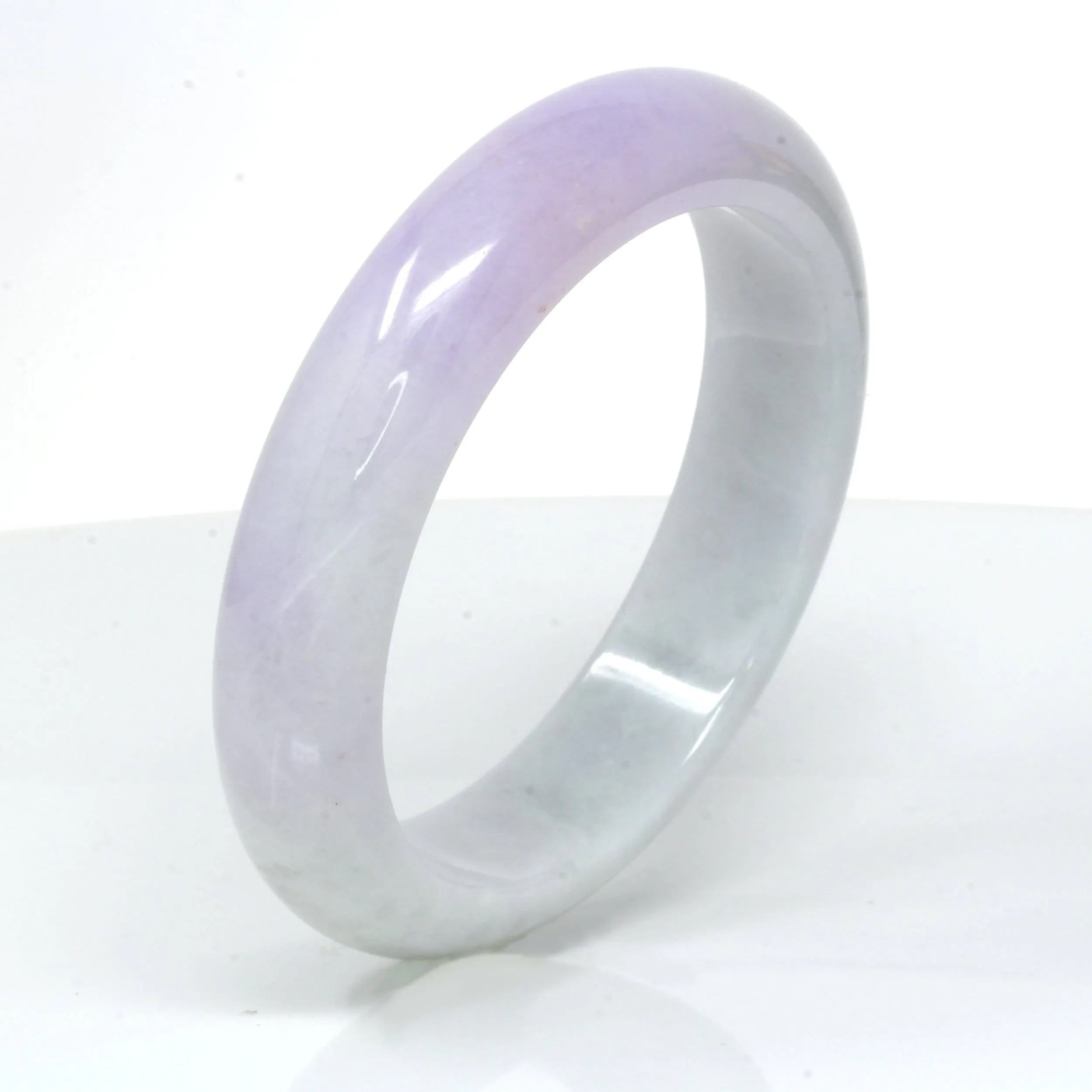 Genuine Burmese Lavender- Green Jadeite Jade Bracelet Bangle (58.3 mm) #73