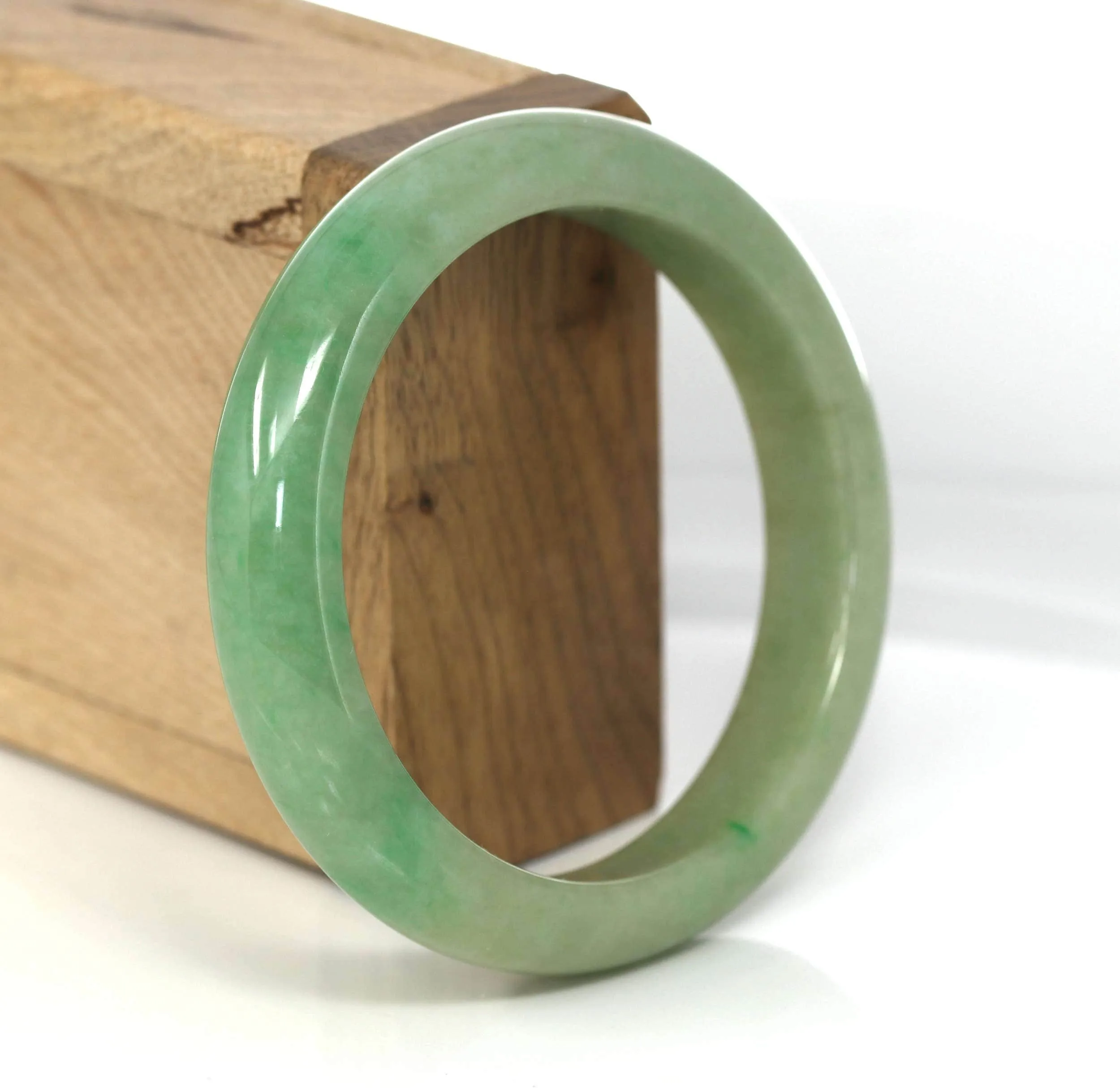 Genuine Burmese Yellowish Green Jadeite Jade Bangle (57.10 mm) #489