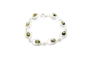 Get Noticed with the Exquisite Green Amber Quintessence Link Bracelet